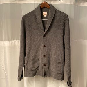 Brooks Brothers Grey Button Up Cardigan Merino Wool Blend